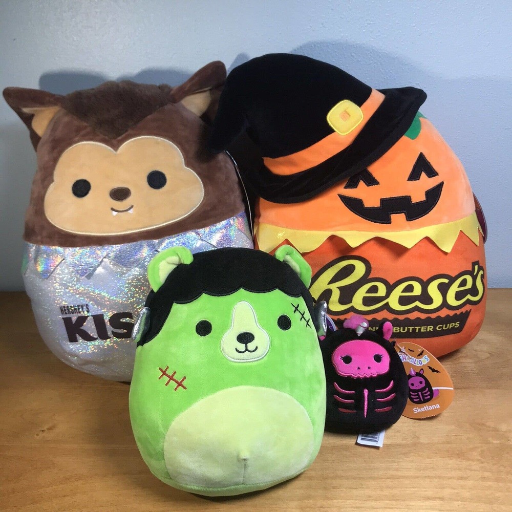 Squishmallows Halloween LOT x4 Paige Wade Len Sketlana 2021-22 KellyToy - New